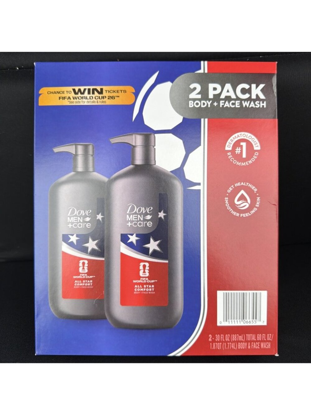 Dove Men Limited Edition FIFA All Star Comfort Body + Face Wash, 30 fl oz, 2 pk